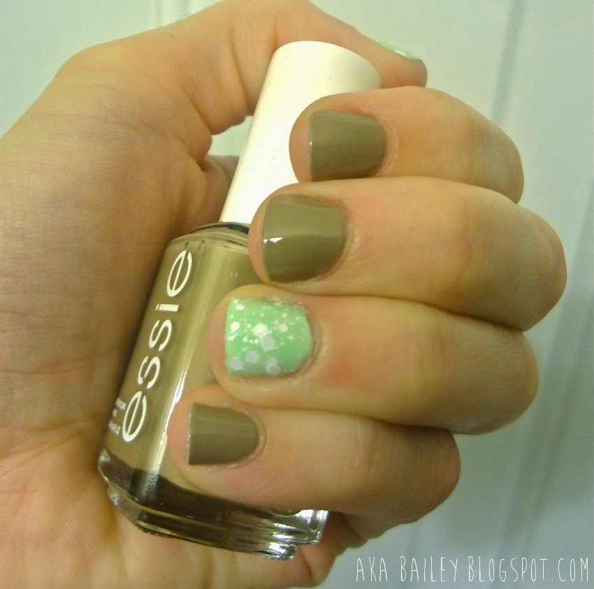 Essie Case Study with mint accent nails