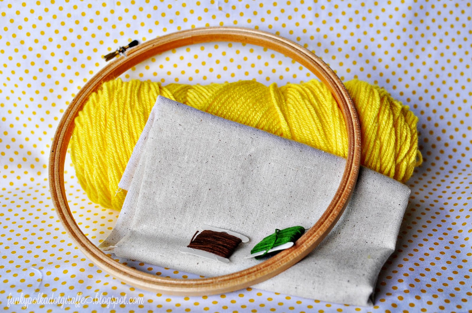 Funky Polkadot Giraffe Hunger Games Embroidery Hoop Art