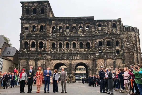 Queen Maxima wore Natan dress and Natan pumps. Governor of Rhineland-Palatinate Malu Dreyer with her Husband Klaus Jensen