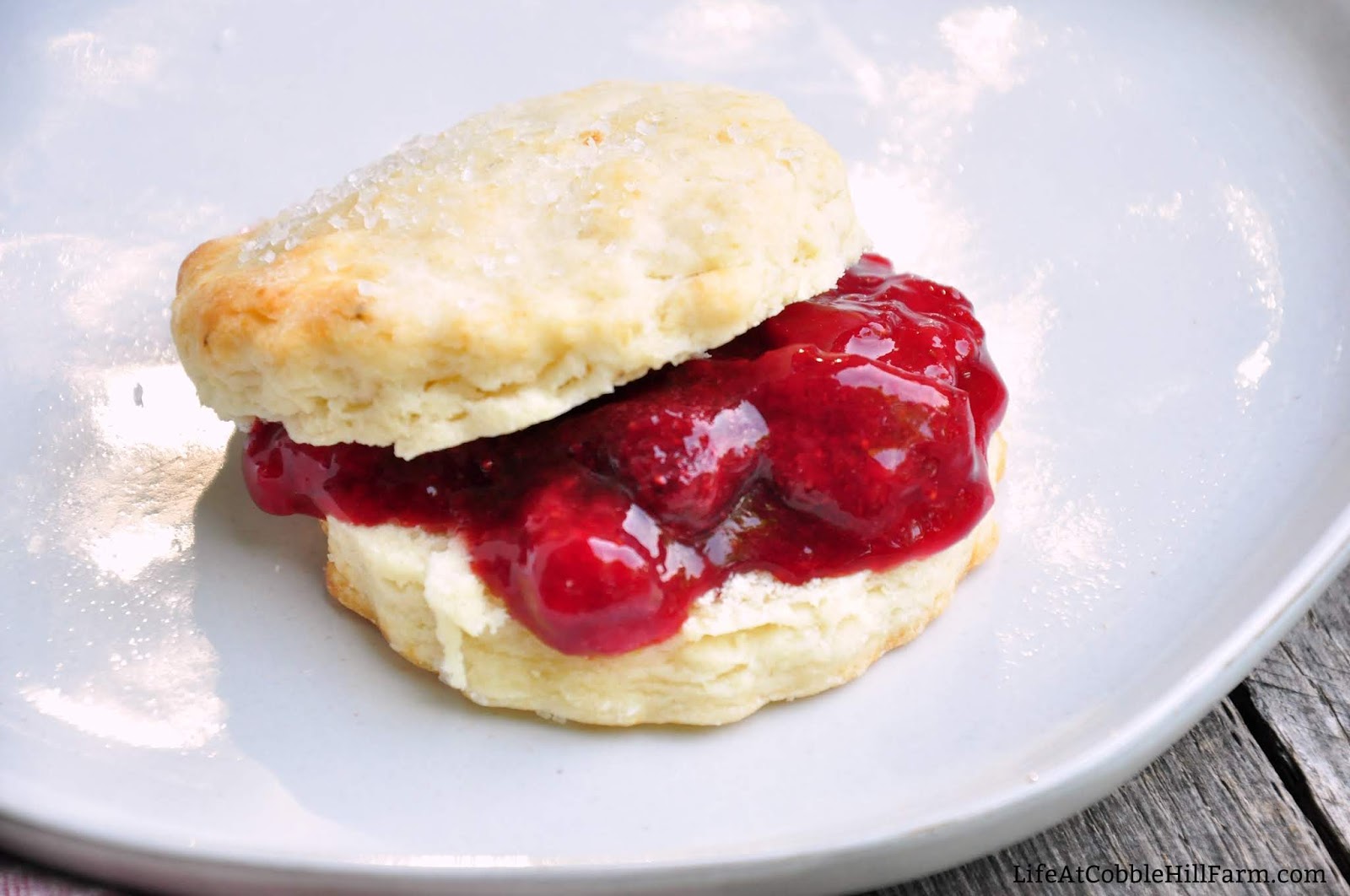 Flaky & Delicious Sweet Cream Biscuits For Strawberries or Other Fruit