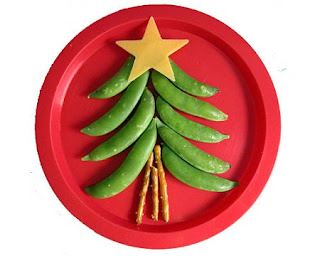 Platos con Vegetales Decorados para Navidad