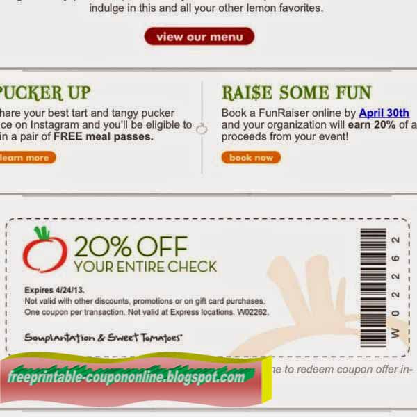 Souplantation printable coupon december 2018