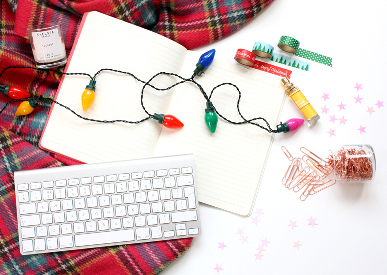 festive lifestyle flatlay