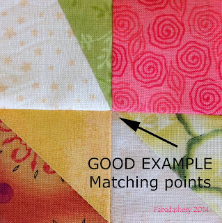 Good Example - matching points machine quilt piecing