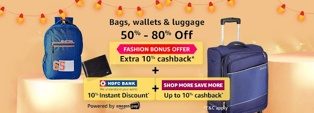 Bags, Wallets & Luggage 50% to 80% off
