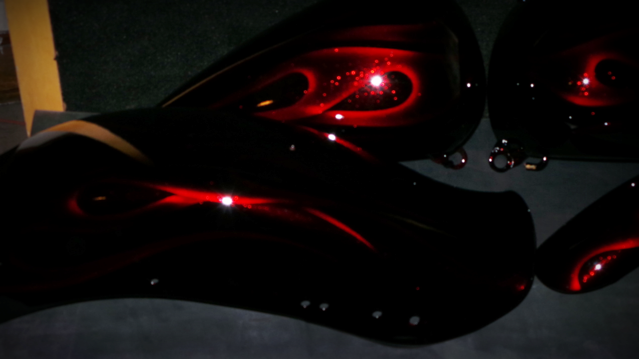 Online Motorcycle Paint Shop Metallic black base with brandywine candy