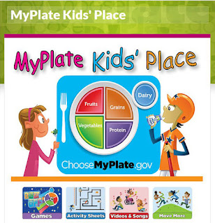 Screen shot of MyPlate Kids' Place website