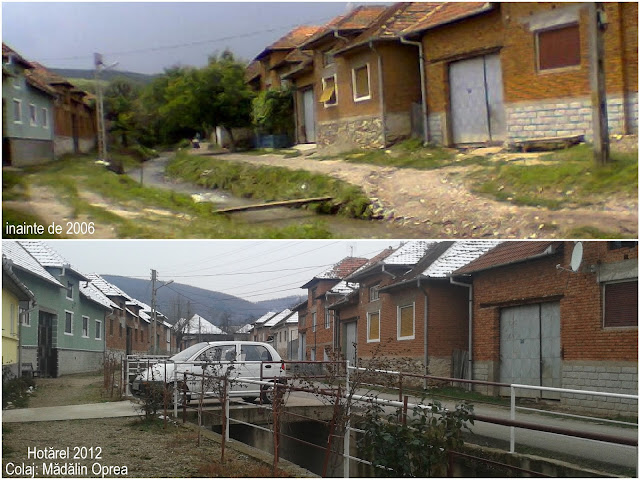 Hotarel, Bihor, Romania colaj 2006 vs 2012 ; satul Hotarel comuna Lunca judetul Bihor Romania