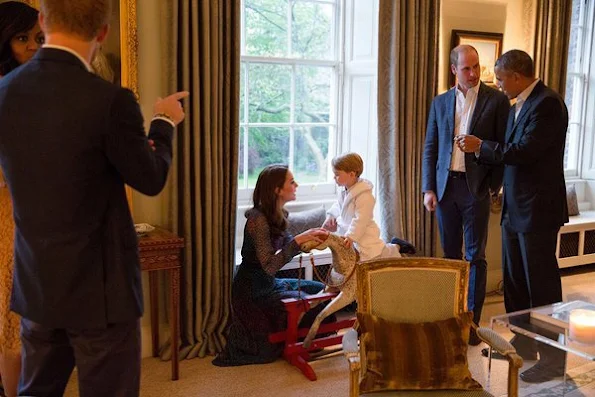 President Barack Obama and First Lady Michelle Obama arrived for an informal dinner at Kensington Palace