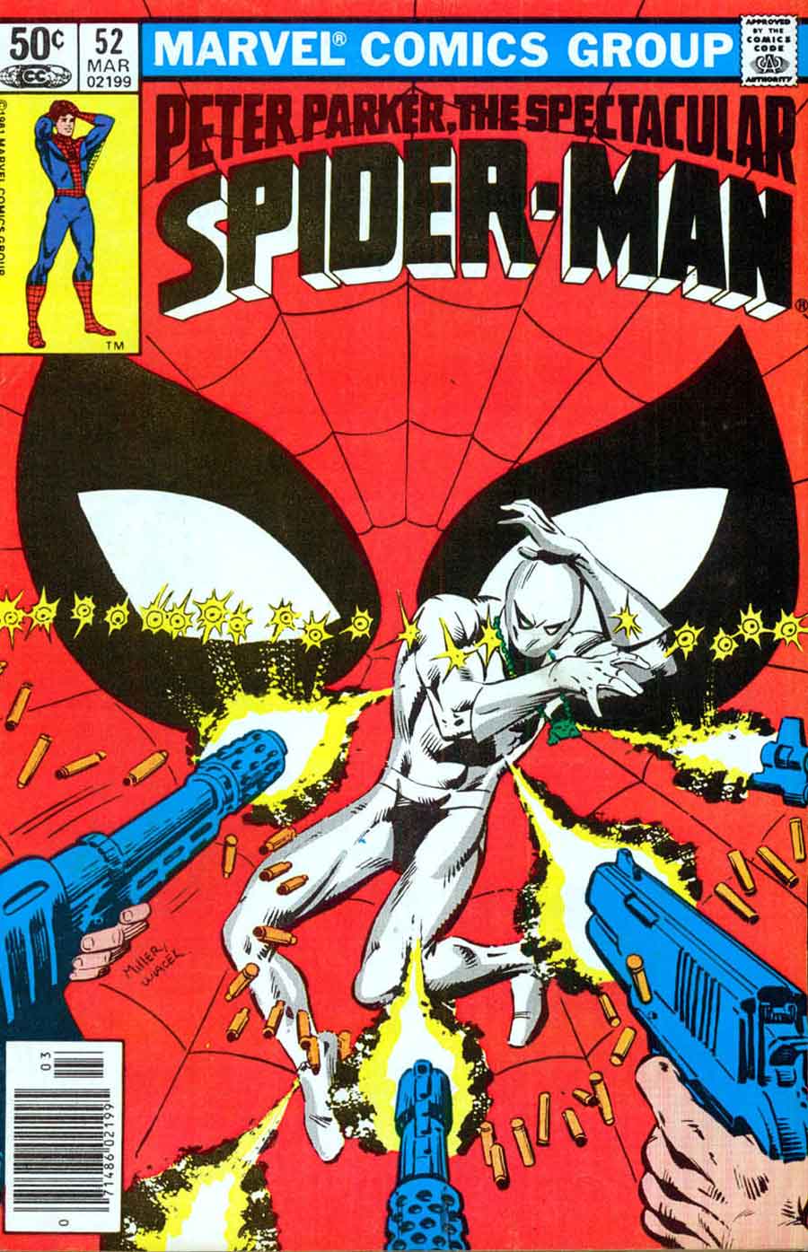Spectacular Spider-man v2 #52 marvel 1980s comic book cover art by Frank Miller