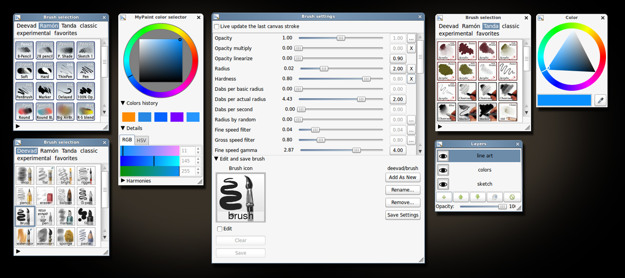 UsuarioDebian MyPaint Arte digital