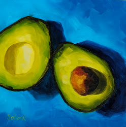 avocado painting still oil sharon schock plant paintings vegetable grow watercolor own fruit acrylic pear another abstract 6x6 avocados simple