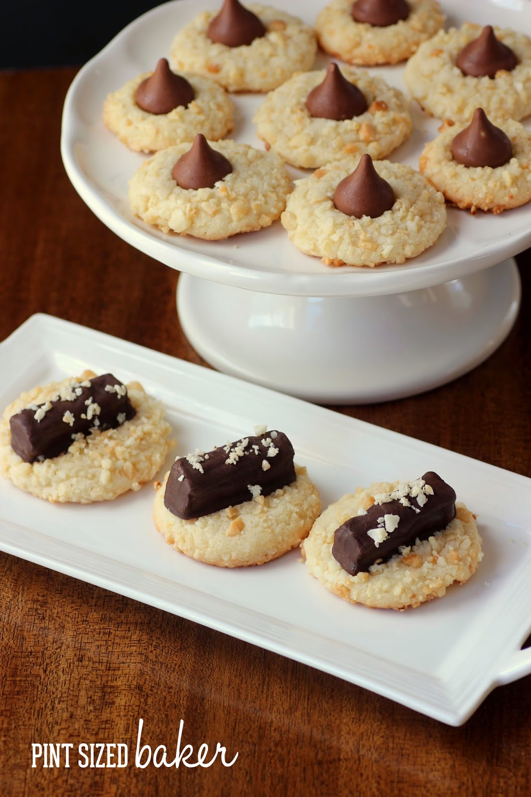 Just like the fun Kiss Blossom Cookies, but these Macadamia Nut Blossoms are coated in chopped macadamia nuts and have a Macadamia Kiss in the center.