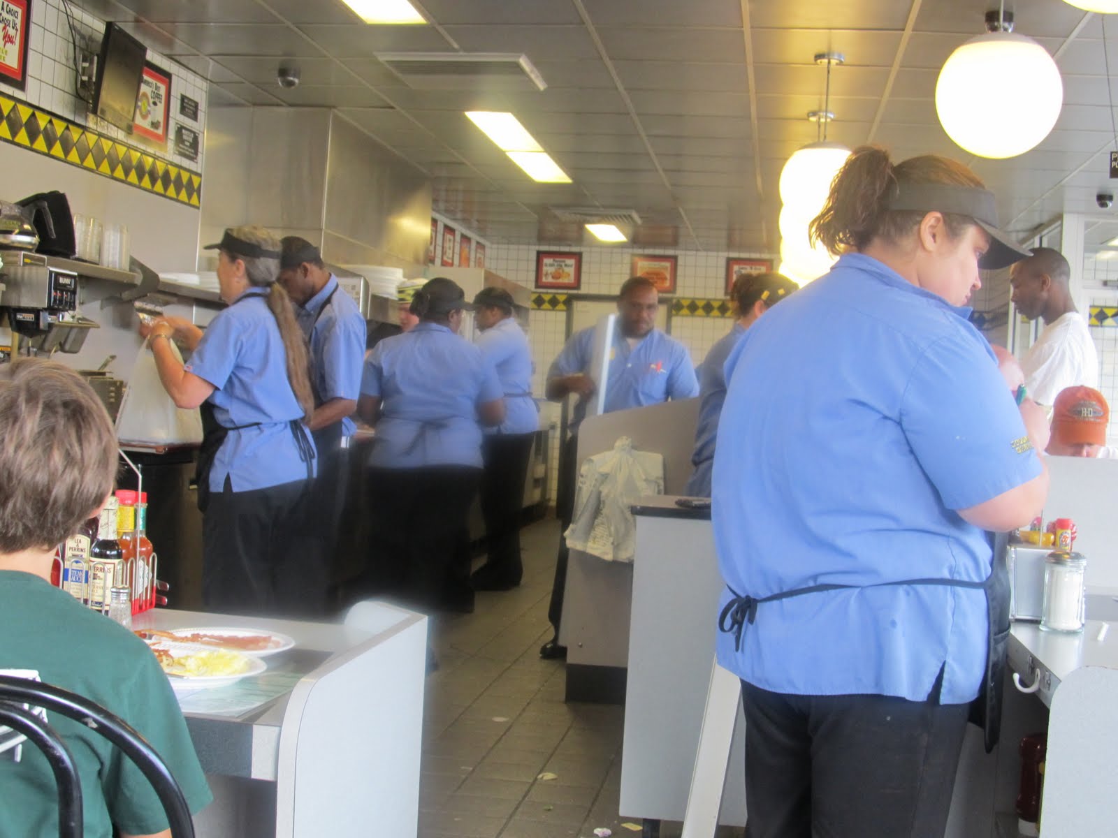 PrunePicker Behind the counter at the Waffle House.