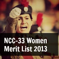 NCC-33 Women Merit List 2013