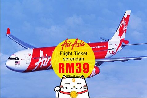 Promosi tiket Air Asia kembali! Tambang serendah RM39!
