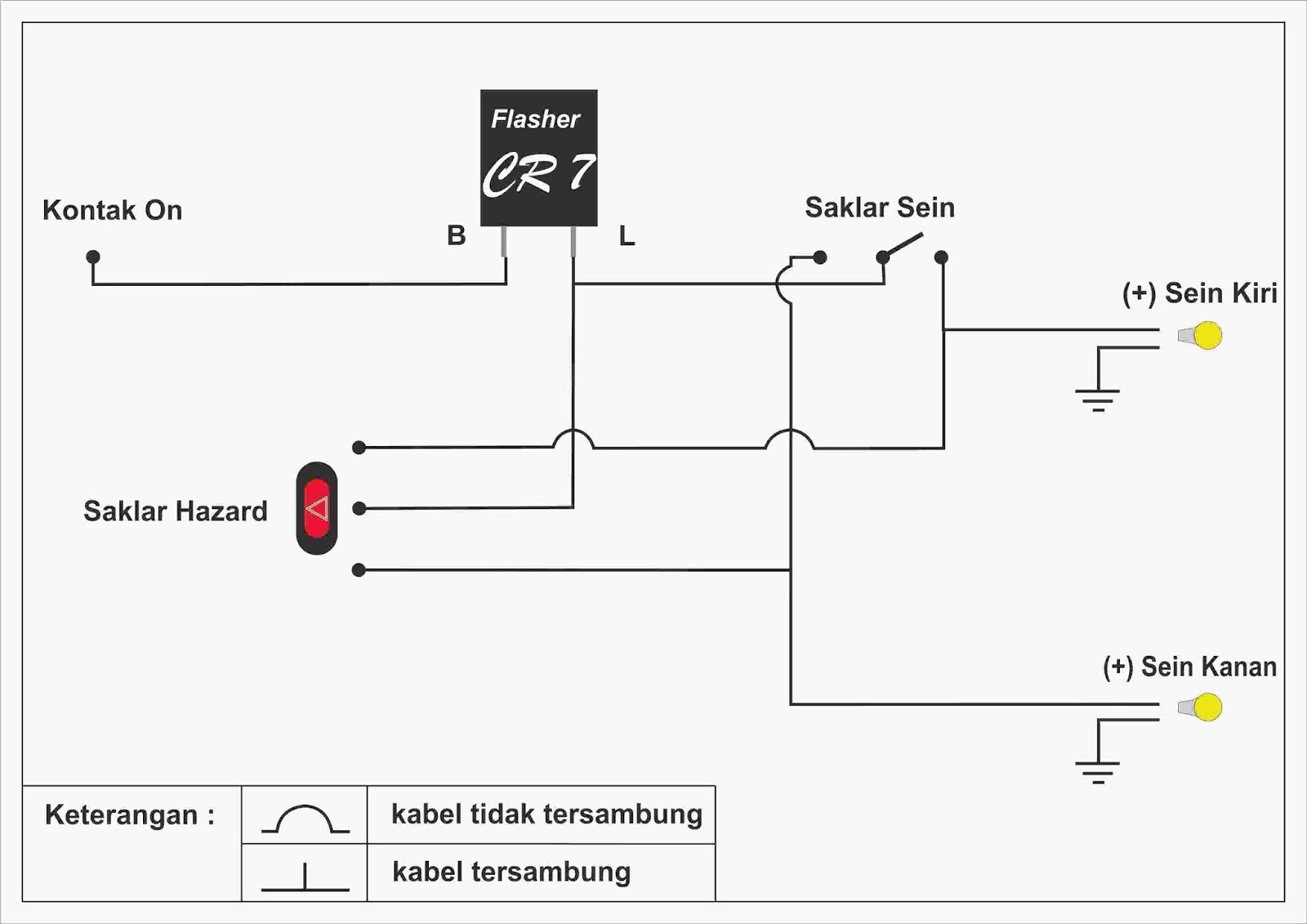 Cara Mudah dan Murah Membuat Lampu  Hazard  di Motor  