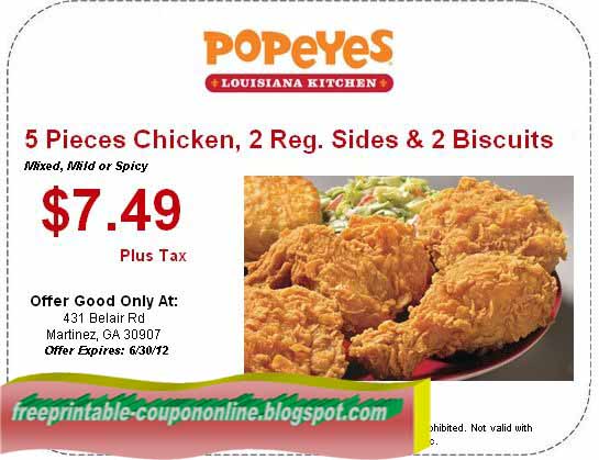 Popeyes printable coupons april 2018