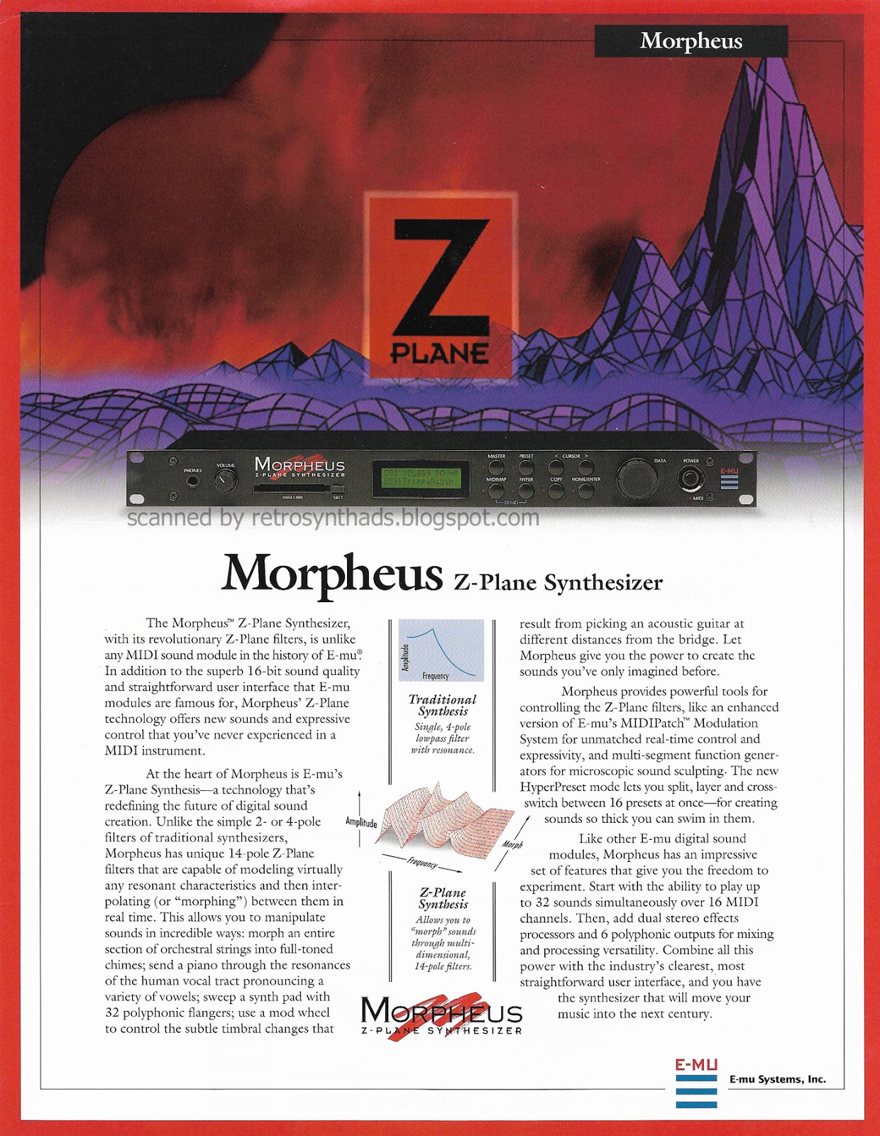 Retro Synth Ads: E-mu Systems Inc. Morpheus 
