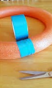 Taping a Pool Noodle into a Hoop