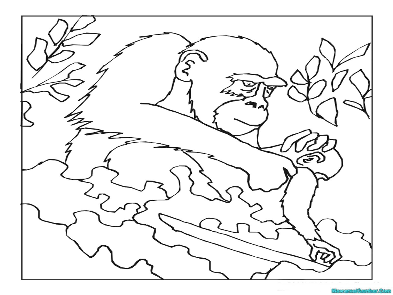 Mewarnai Gambar Gorila Mewarnai Gambar
