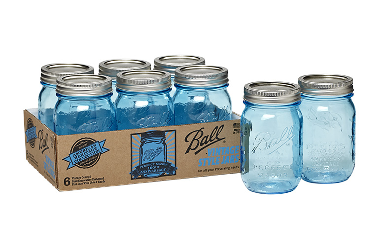 Serendipitous Discovery 100th Anniversary Blue Ball Mason Jar 100th Anniversary Blue Ball Mason Jar Bathroom Accessories