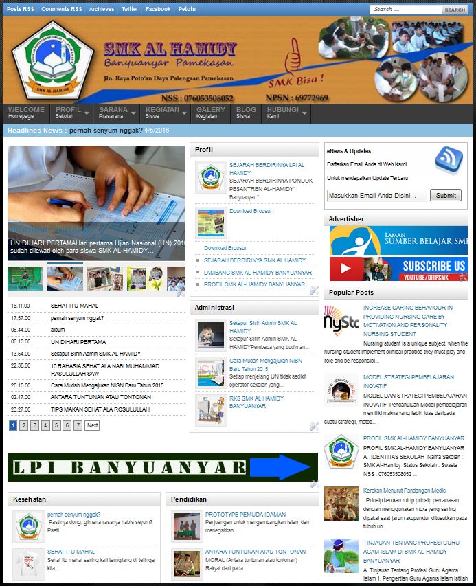 Template Blogspot Untuk Blog Sekolah Desa Keren