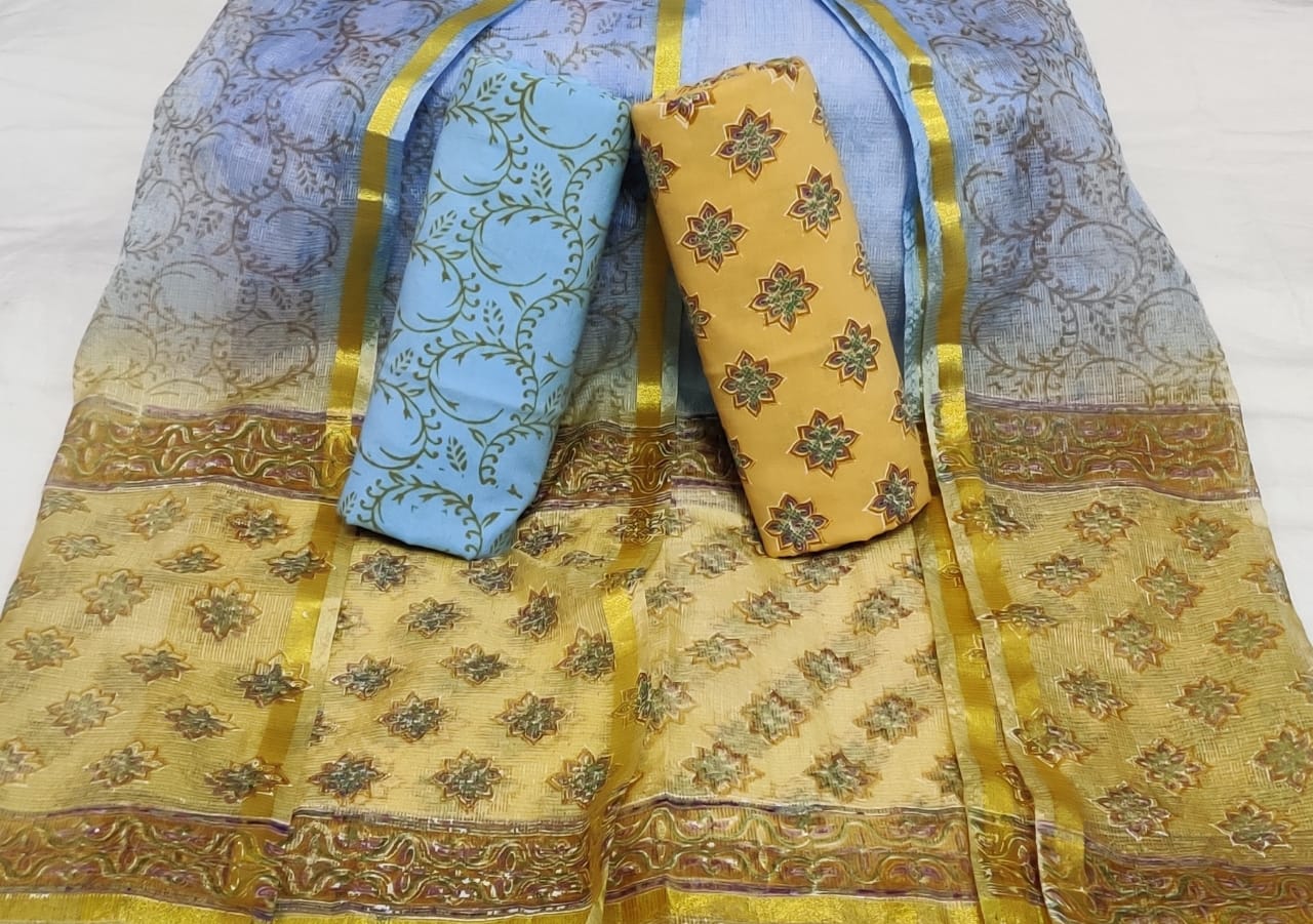 Hand block printed cotton suits