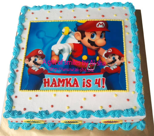 Birthday Cake Edible Image Super Mario Ai-sha Puchong Jaya