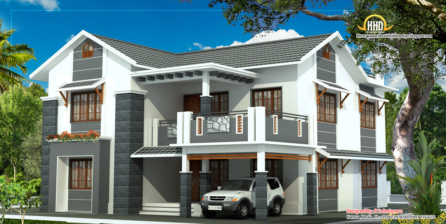 Exterior collections Kerala  home  design 3D  views  of 