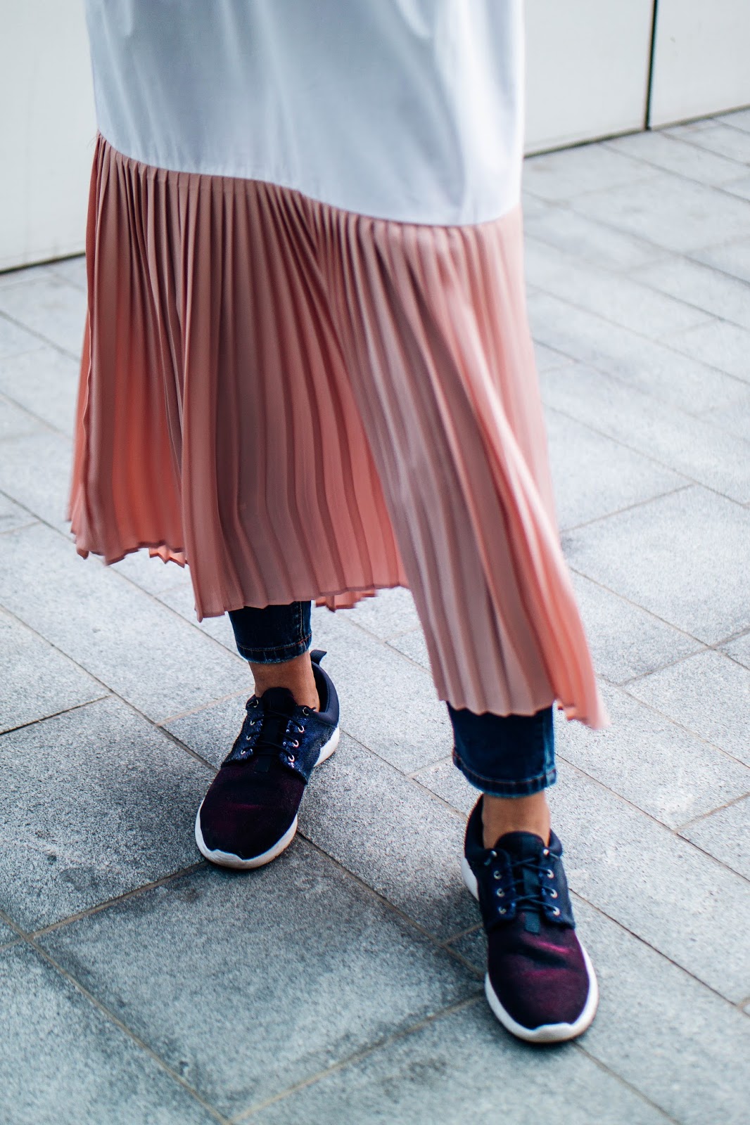 Dress With Millennial Pink Pleats Bottom