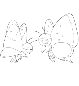 幼児の無料ぬりえプリント【昆虫のぬりえ-かんたん】|学習プリント.com ぬりえ大好き!: ちょうちょうのぬりえ