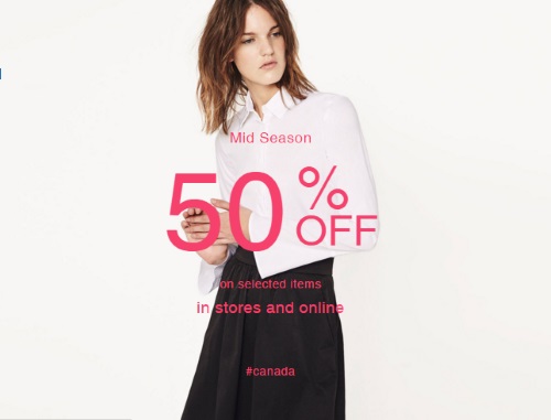 Canadian Daily Deals: Zara Mid Season Sale 50% Off
