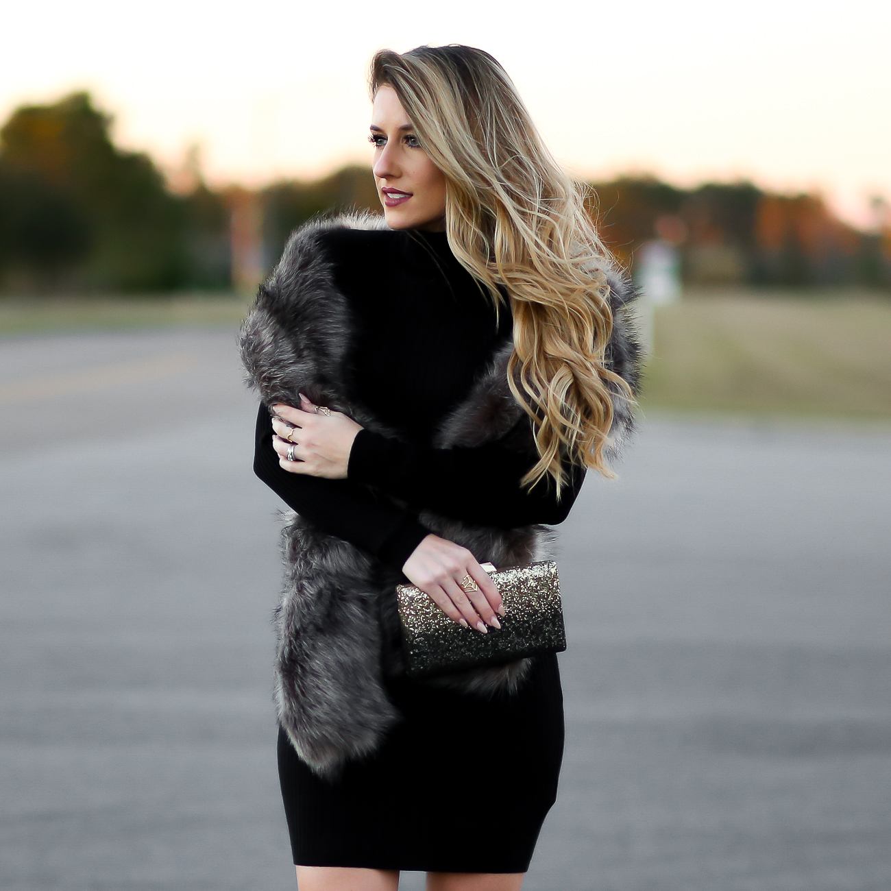 Styled Adventures: Holiday Outfit Idea: Little Black Dress and Faux Fur