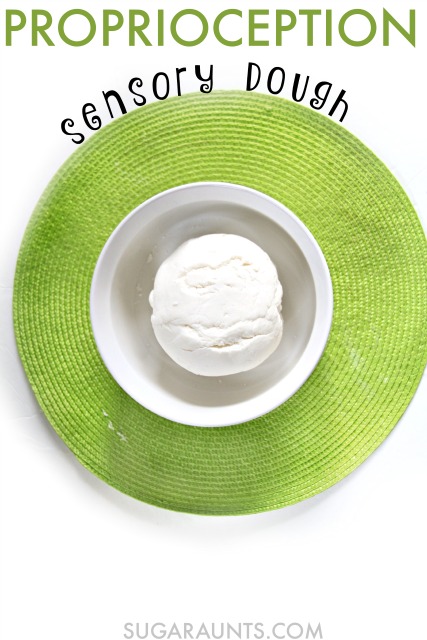 Make this marshmallow fondant dough recipe for a sensory play experience with kids. The proprioceptive and strengthening input is unbelievable with this resistive and tough dough. Sensory spectrum kids can get a calming and full body proprioception activity with this dough, from upper extremity to lower extremity for calming and relaxing heavy work.