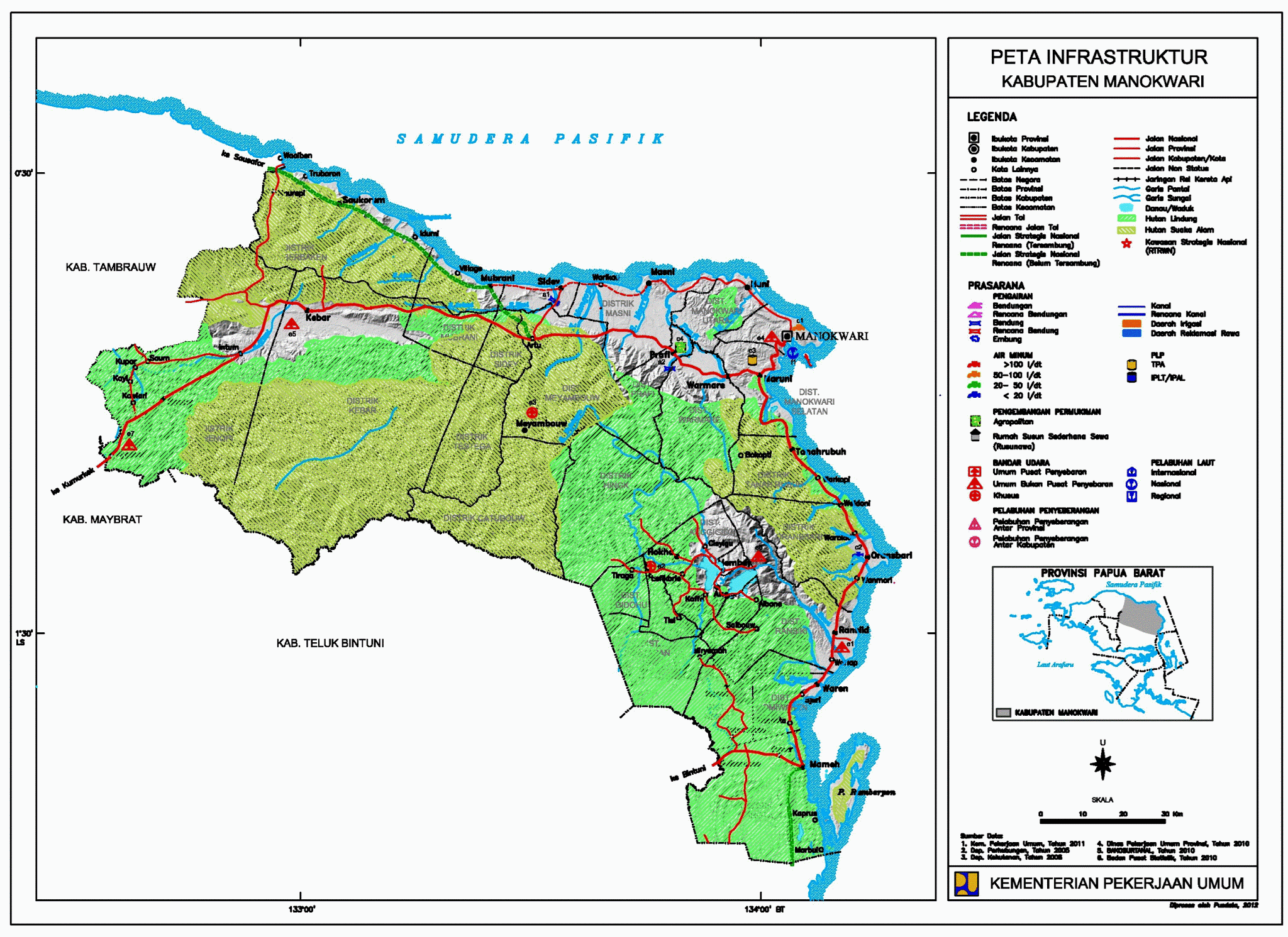 Peta Kota: Peta Kabupaten Manokwari