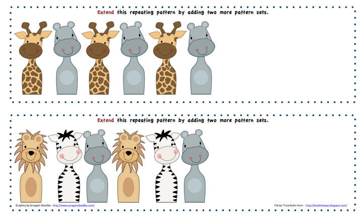 Bookish Ways in Math and Science: Freebies: Patterns/Problem Solving