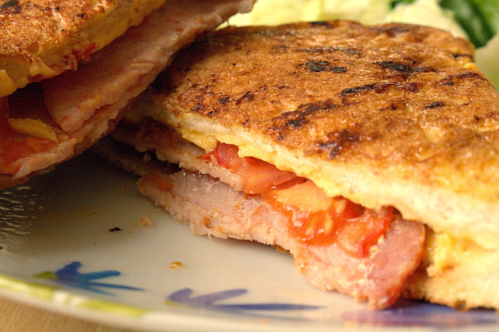 I'd Much Rather Bake Than... Cheese, Tomato and Bacon Eggy Bread