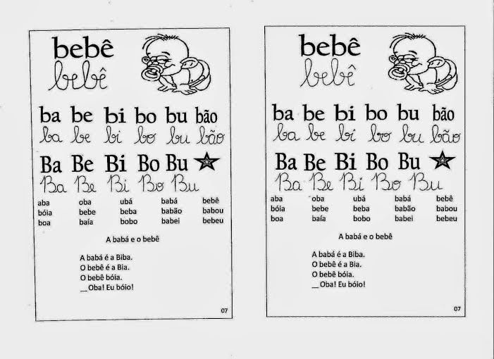 Fichas de leitura com sílabas simples - Para baixar e Imprimir