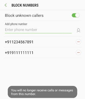 Add phone number to block