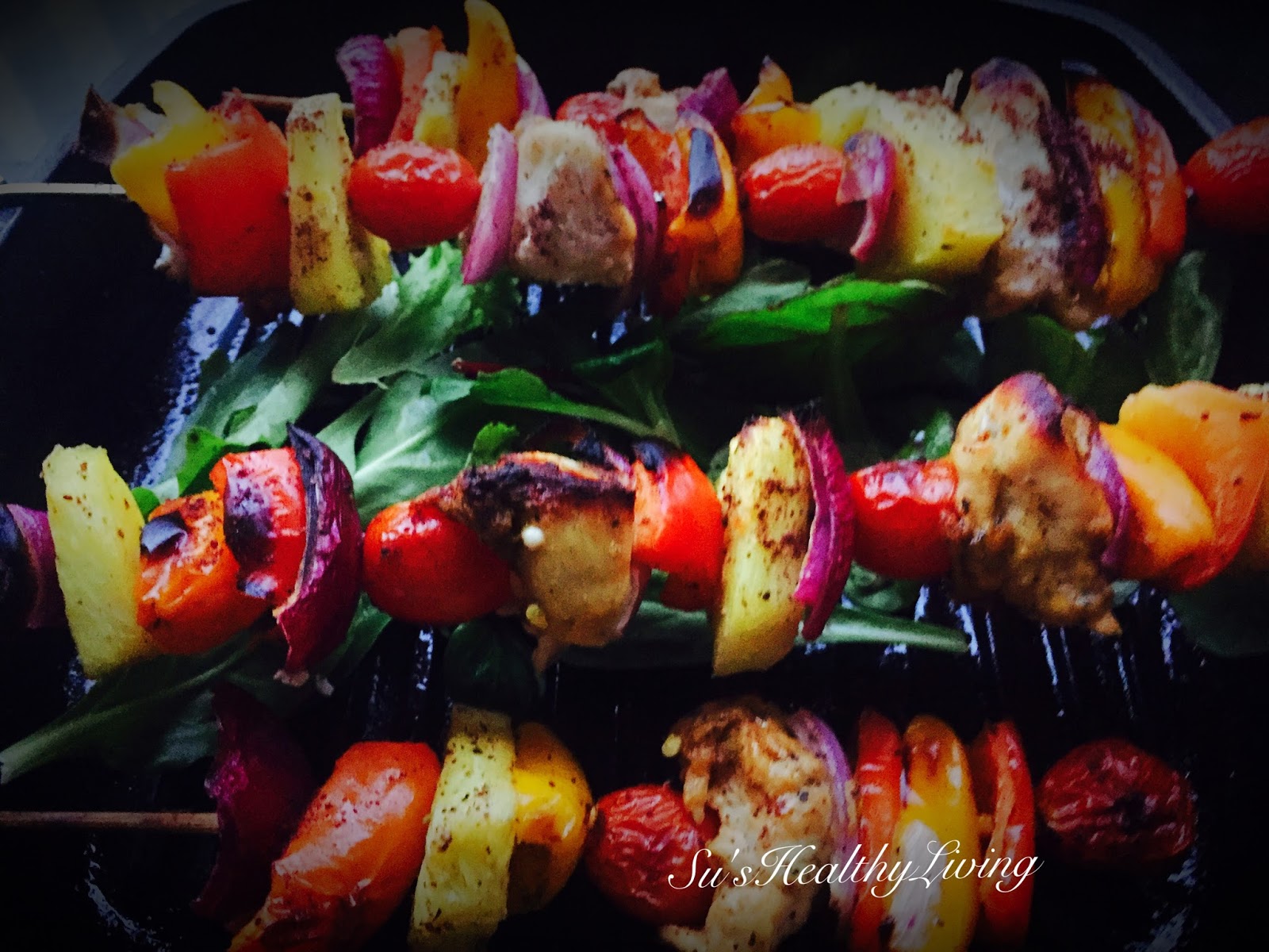 Pineapple Chicken Kebabs Alongside Sumac