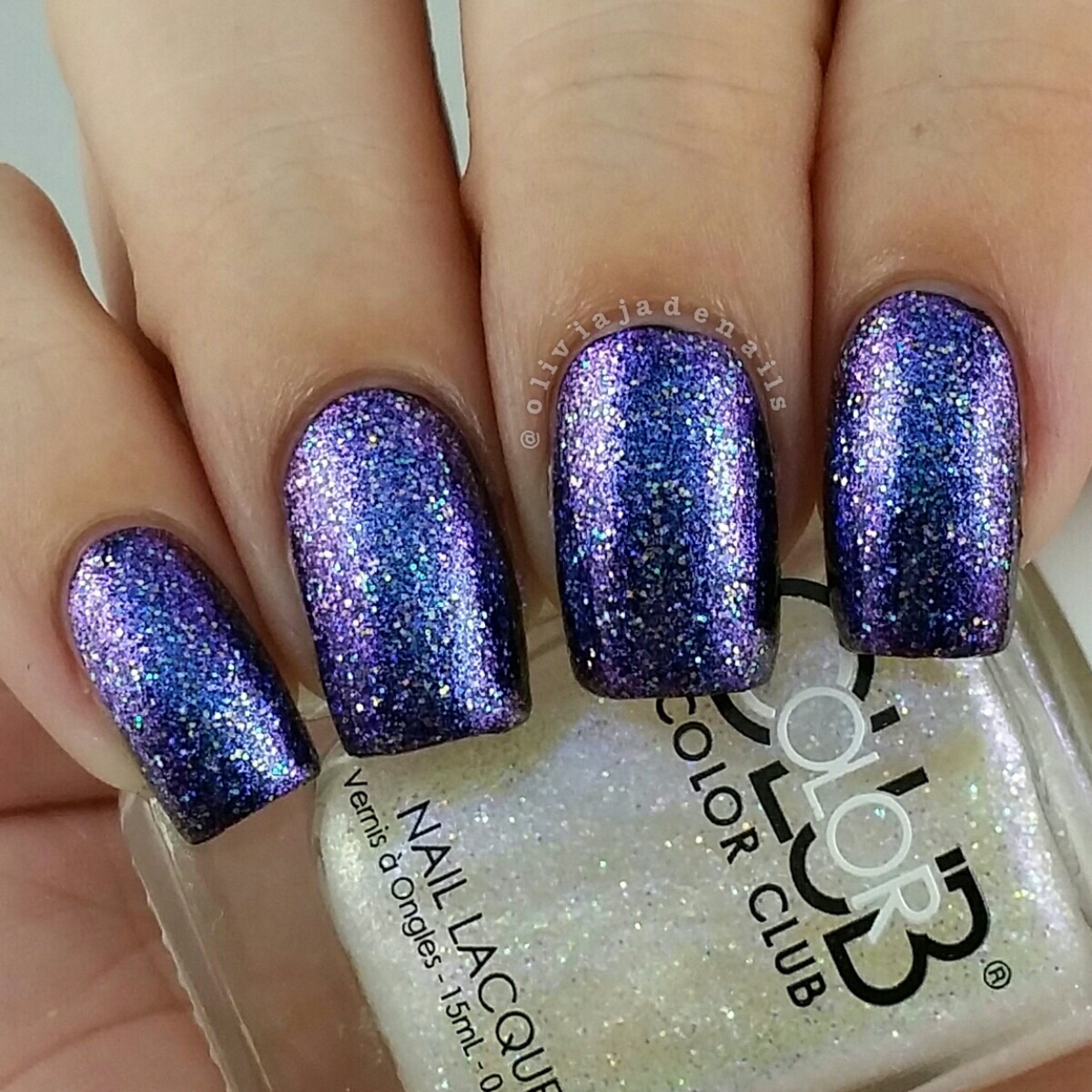 Color Club Plus One (over black) swatched by Olivia Jade Nails