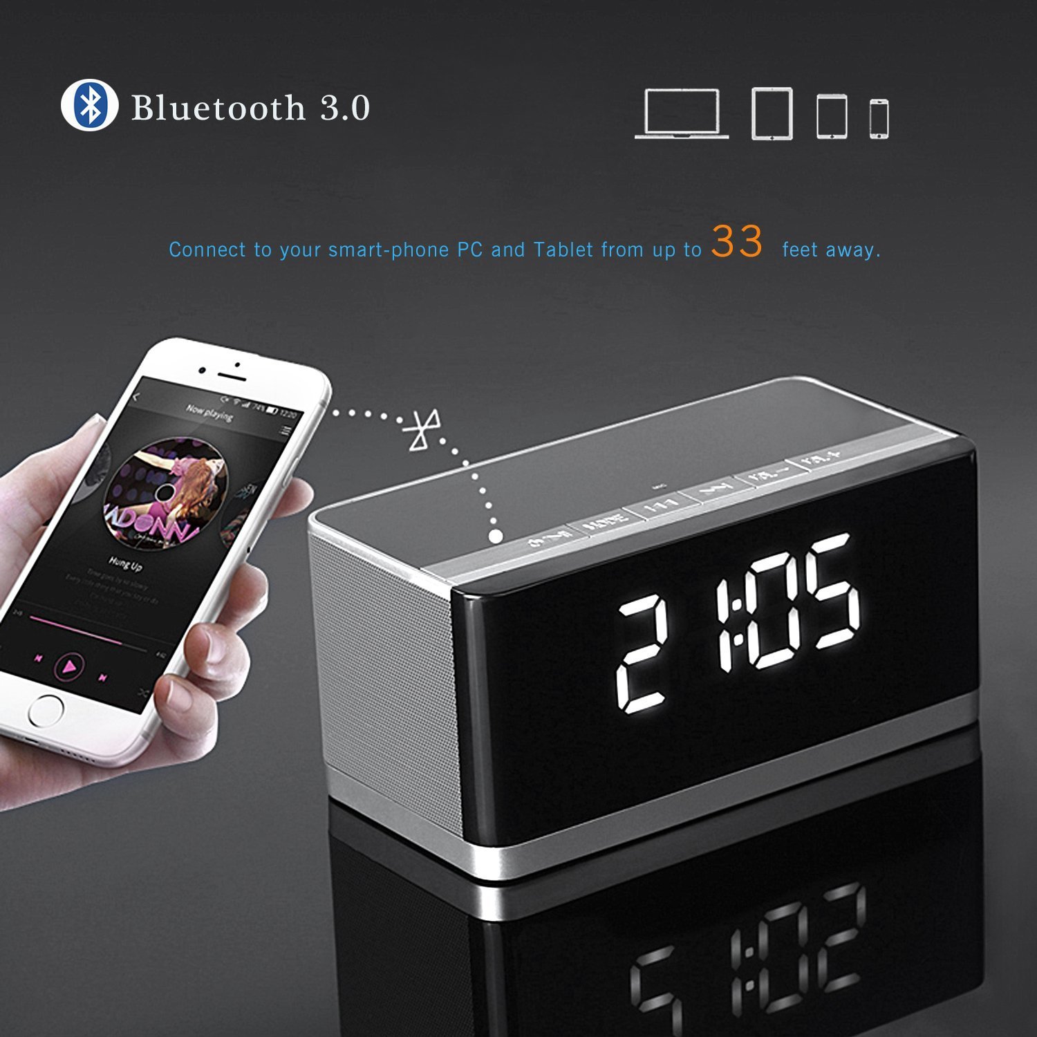 Musky Portable Bluetooth Speaker DY27 with LED Display, 10W Home