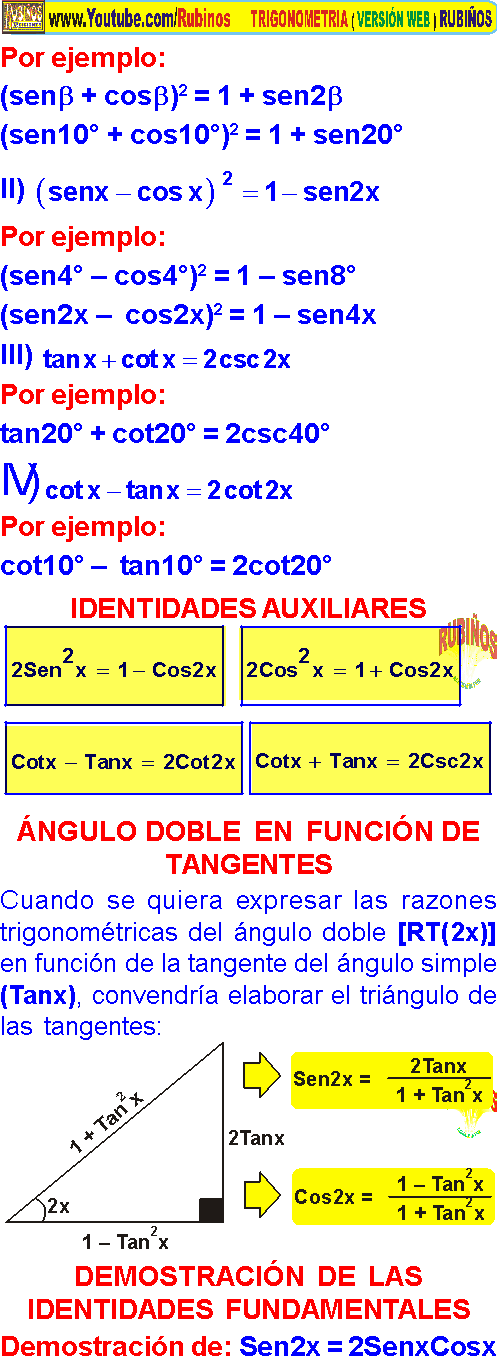 Angulo Doble Trigonometría Ejercicios Resueltos Identidades Trigonométricas De Arco Doble Pdf