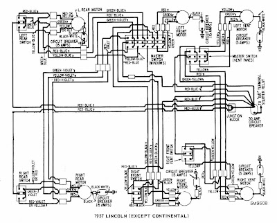 Lincoln (Except Continental) 1957 Windows Wiring Diagram | All about