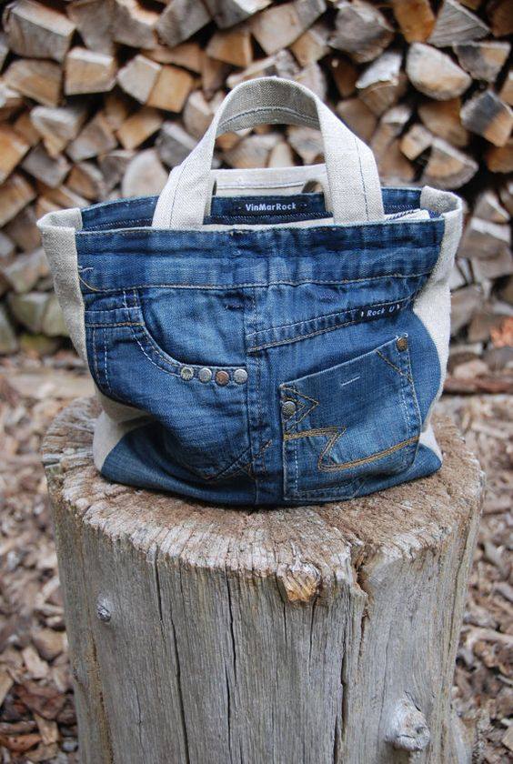 Bolsos hechos con jeans viejos reciclados Trucos Trucos