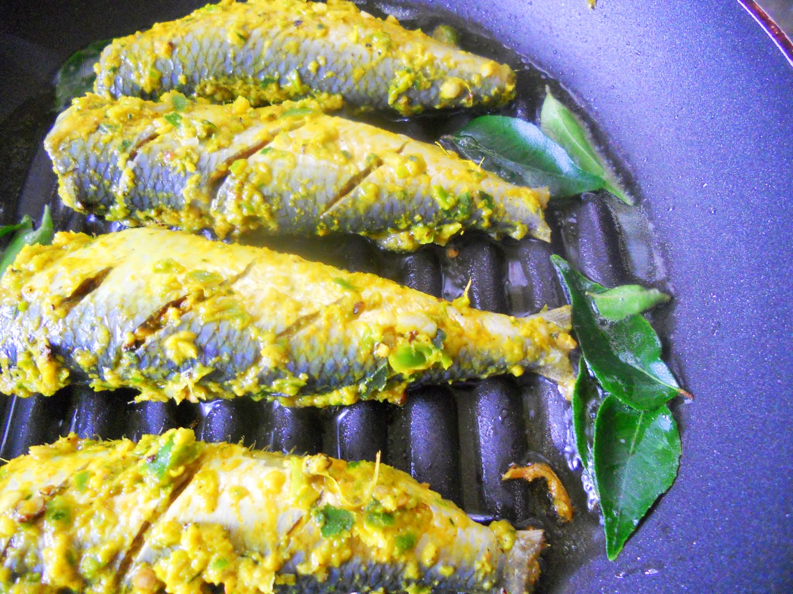 Grilled Fish Recipe (Kerala stylegreen chilli masala).