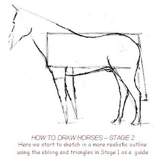 Boceto a lápiz de caballo