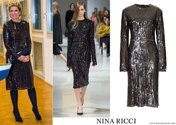 Queen Maxima wore Nina Ricci Sequin dress from Fall 2015 collection