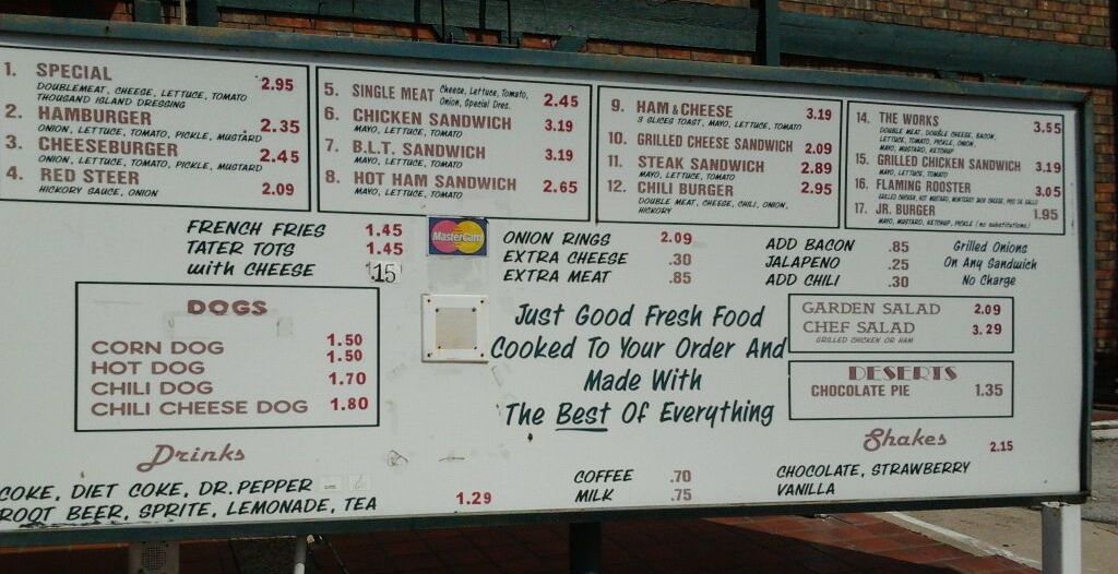 The UnFine Diner Keller's Hamburgers Lunch with a Flaming Rooster